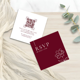 Tarjetas de RSVP de código QR para boda elegante d