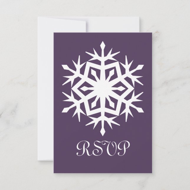 Tarjetas de RSVP de copos de nieve de invierno en  (Anverso)
