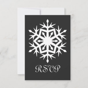 Tarjetas de RSVP de copos de nieve de invierno en