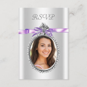 Tarjetas de RSVP de fotos moradas de lavanda