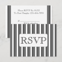 Tarjetas de RSVP de franja gris personalizadas