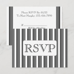 Tarjetas de RSVP de franja gris personalizadas