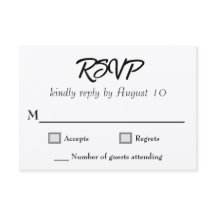 Tarjetas de RSVP de guión de boda Kraft