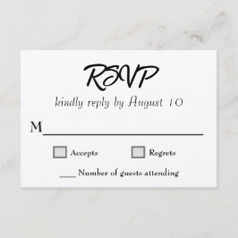 Tarjetas de RSVP de guión de boda Kraft