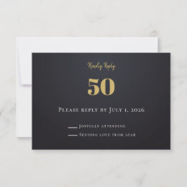 Tarjetas de RSVP de hito de oro de medianoche