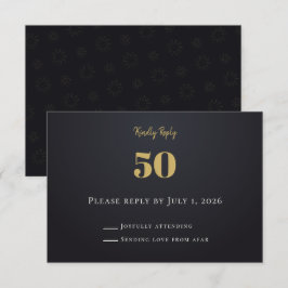 Tarjetas de RSVP de hito de oro de medianoche