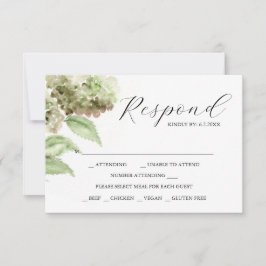 Tarjetas de RSVP de Hortensias para Boda