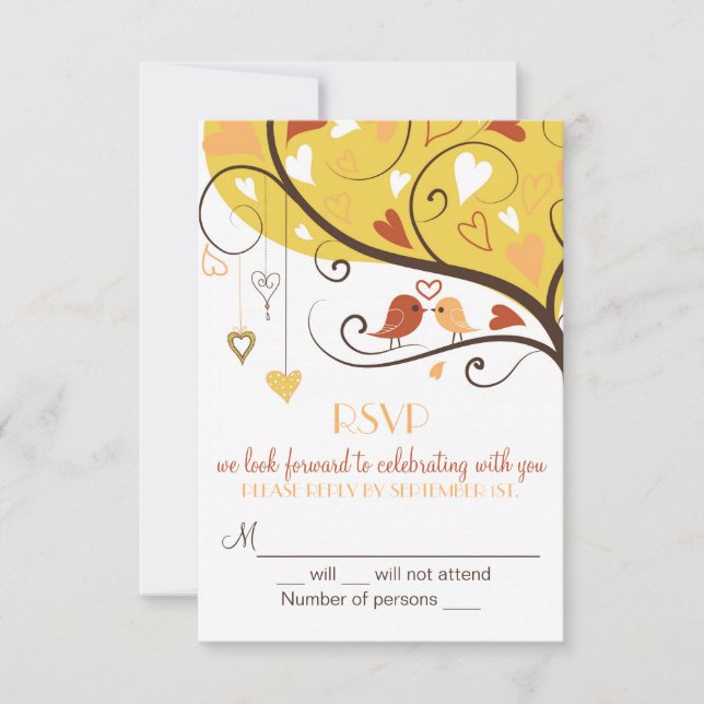 Tarjetas de RSVP de Invitación para Pájaros del Am (Anverso)