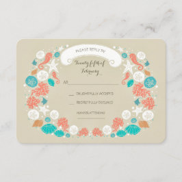 Tarjetas de RSVP de la boda de la playa