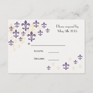 Tarjetas de RSVP de la cascada de la flor de lis