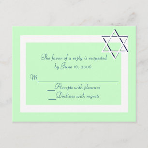 Tarjetas de RSVP de la invitación de Mitzvah de la