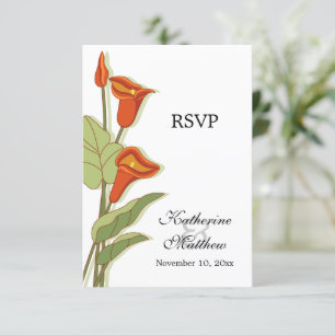 Tarjetas de RSVP de Lirio de Calla Elegante en Nar