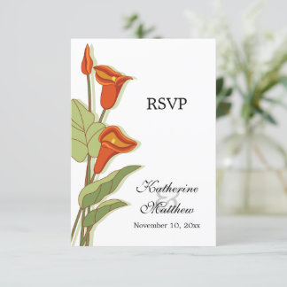 Tarjetas de RSVP de Lirio de Calla Elegante en Nar