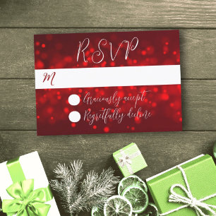 Tarjetas de RSVP de Luces Brillantes Rojas de Navi