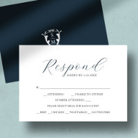 Tarjetas de RSVP de Monograma con Elección de Comi