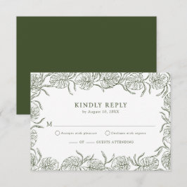 Tarjetas de RSVP de Monstera