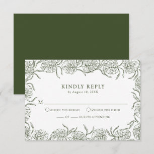 Tarjetas de RSVP de Monstera