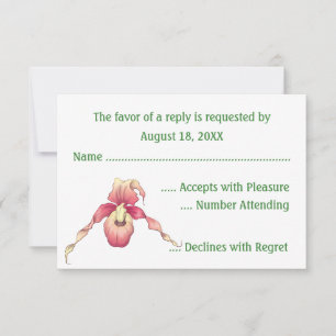 Tarjetas de RSVP de Orquídea Zapato de Dama Rosa