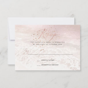 Tarjetas de RSVP de PixDezines Blush Coastal, Aren