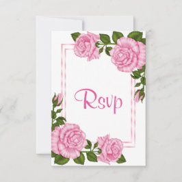 Tarjetas de RSVP de ramos de esquina rosados bonit