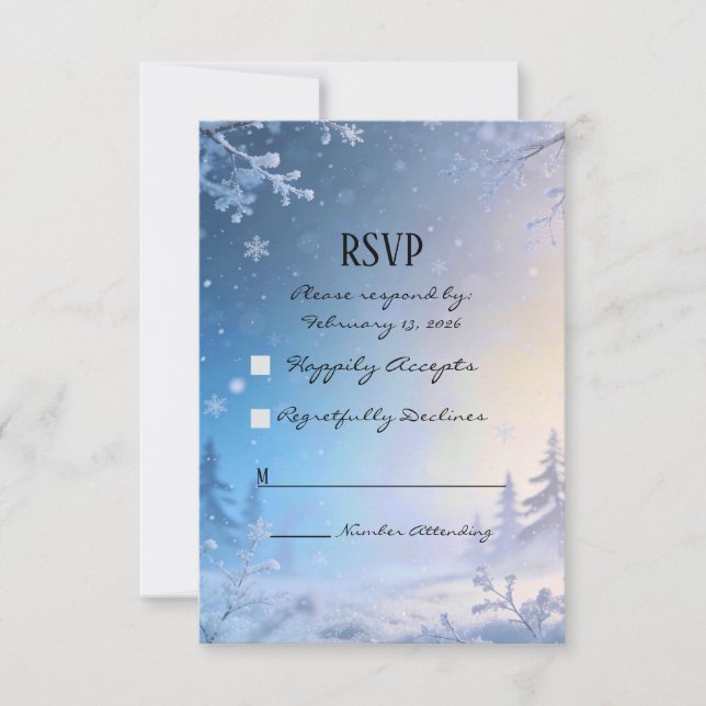 Tarjetas de RSVP de Sueño Invernal Suave (Anverso)