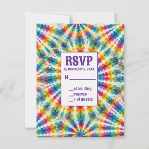 Tarjetas de RSVP de Tinte Psicodélico