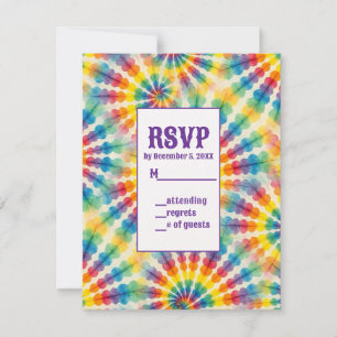 Tarjetas de RSVP de Tinte Psicodélico