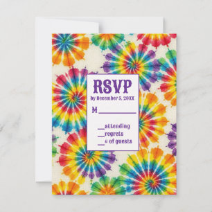 Tarjetas de RSVP de Tinte Psicodélico
