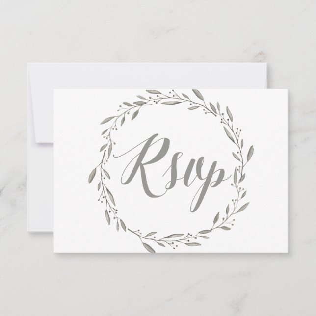 Tarjetas de RSVP Elegantes Para Boda Con Corona Gr (Anverso)
