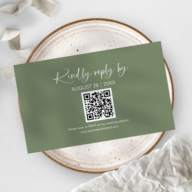 Tarjetas de RSVP en línea con código QR para boda  (Subido por el creador)