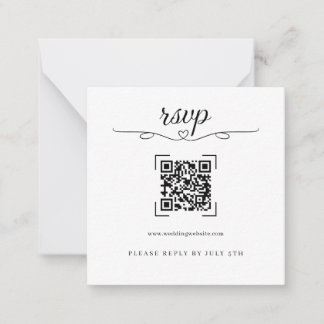 Tarjetas de RSVP en línea con código QR para boda