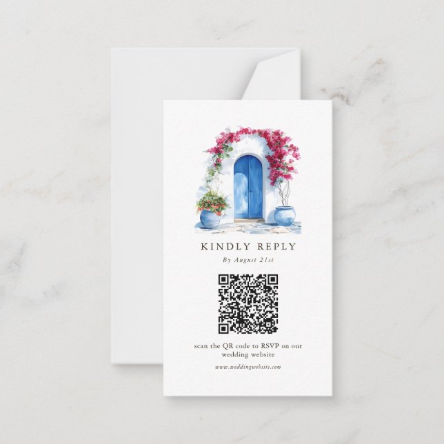 Tarjetas de RSVP en línea con código QR para boda  (Anverso)