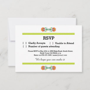 Tarjetas de RSVP Fiesta Mexicana Impresas en Lima