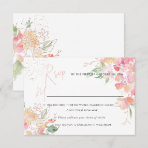 Tarjetas de RSVP Florales de PixDezines con Opción