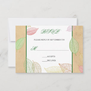 Tarjetas de RSVP - Hojas de Otoño Traslúcidas