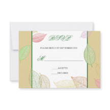 Tarjetas de RSVP - Hojas de Otoño Traslúcidas