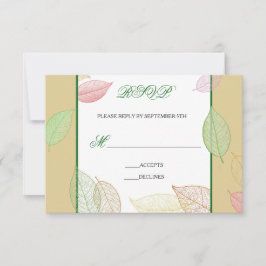 Tarjetas de RSVP - Hojas de Otoño Traslúcidas