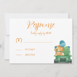 Tarjetas de RSVP para Baby Shower de adorables din
