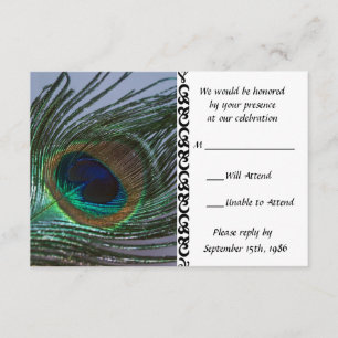 Tarjetas de RSVP para Boda de Pavo Real Impresiona