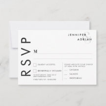 Tarjetas de RSVP para Boda Minimalista