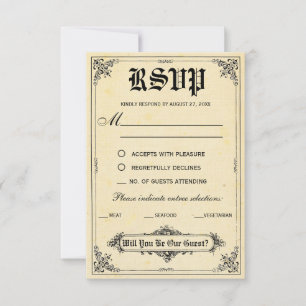 Tarjetas de RSVP para Bodas de Cuentos de Hadas