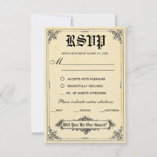 Tarjetas de RSVP para Bodas de Cuentos de Hadas
