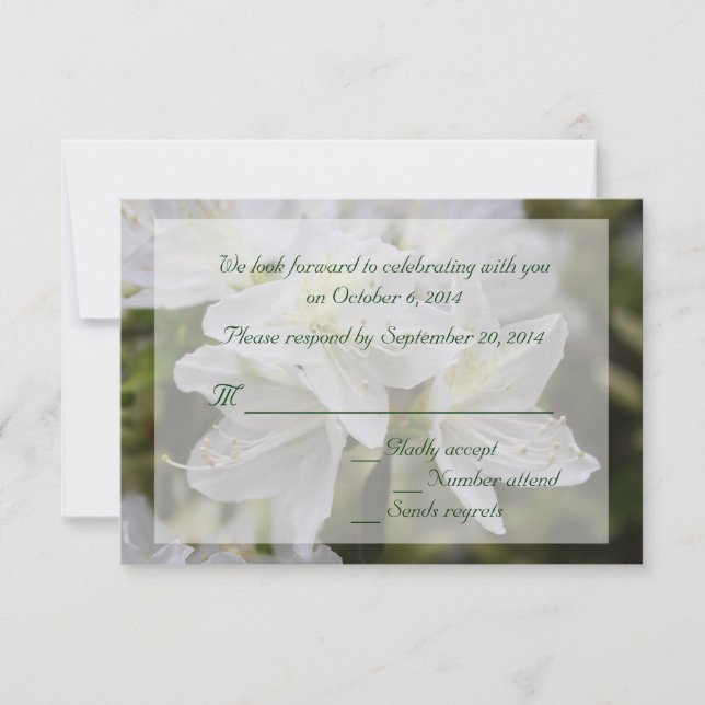 Tarjetas de RSVP para bodas de primavera y verano. (Anverso)