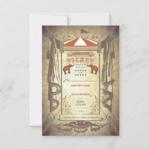 tarjetas de RSVP para la boda de elefantes del cir