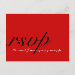 Tarjetas de RSVP para las bodas del navidad rojas