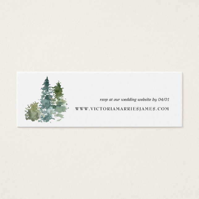 Tarjetas de RSVP para sitio web de boda minimalist (Frente)