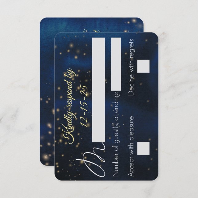 Tarjetas de RSVP para veladas elegantes con sitio  (Anverso / Reverso)