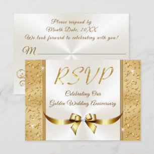 Tarjetas de RSVP personalizadas para 50º aniversar
