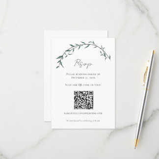 Tarjetas de RSVP QR de Boda con Arco de Sauce de V