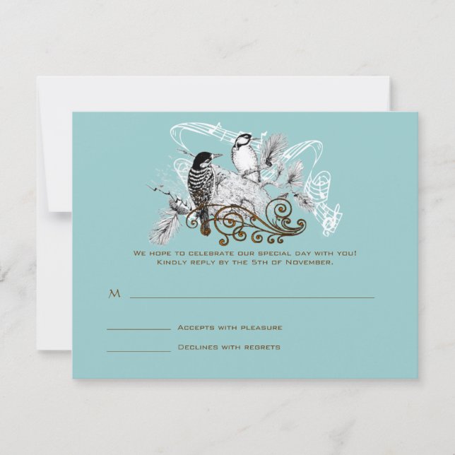 Tarjetas de RSVP: requieren invitaciones de tamaño (Anverso)